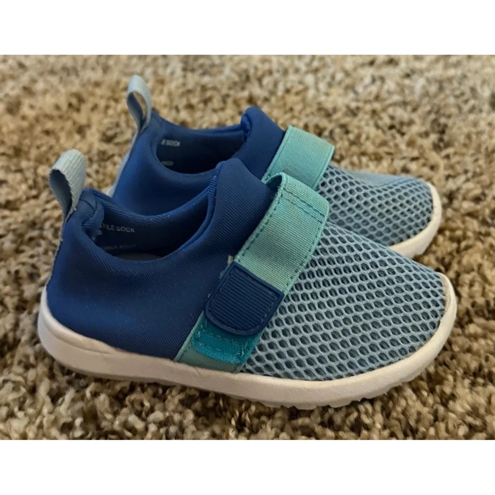 Cat & Jack-Austen Slip-On Blue Water Sneaker Shoes Size 5